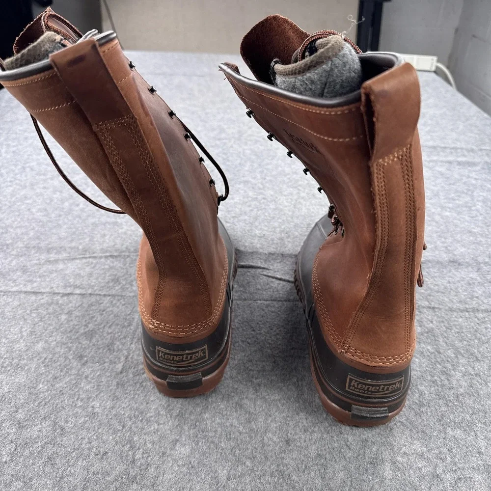 Kenetrek Boots Mens Size 14 Brown Leather Rubber Snow Waterproof Thinsulate